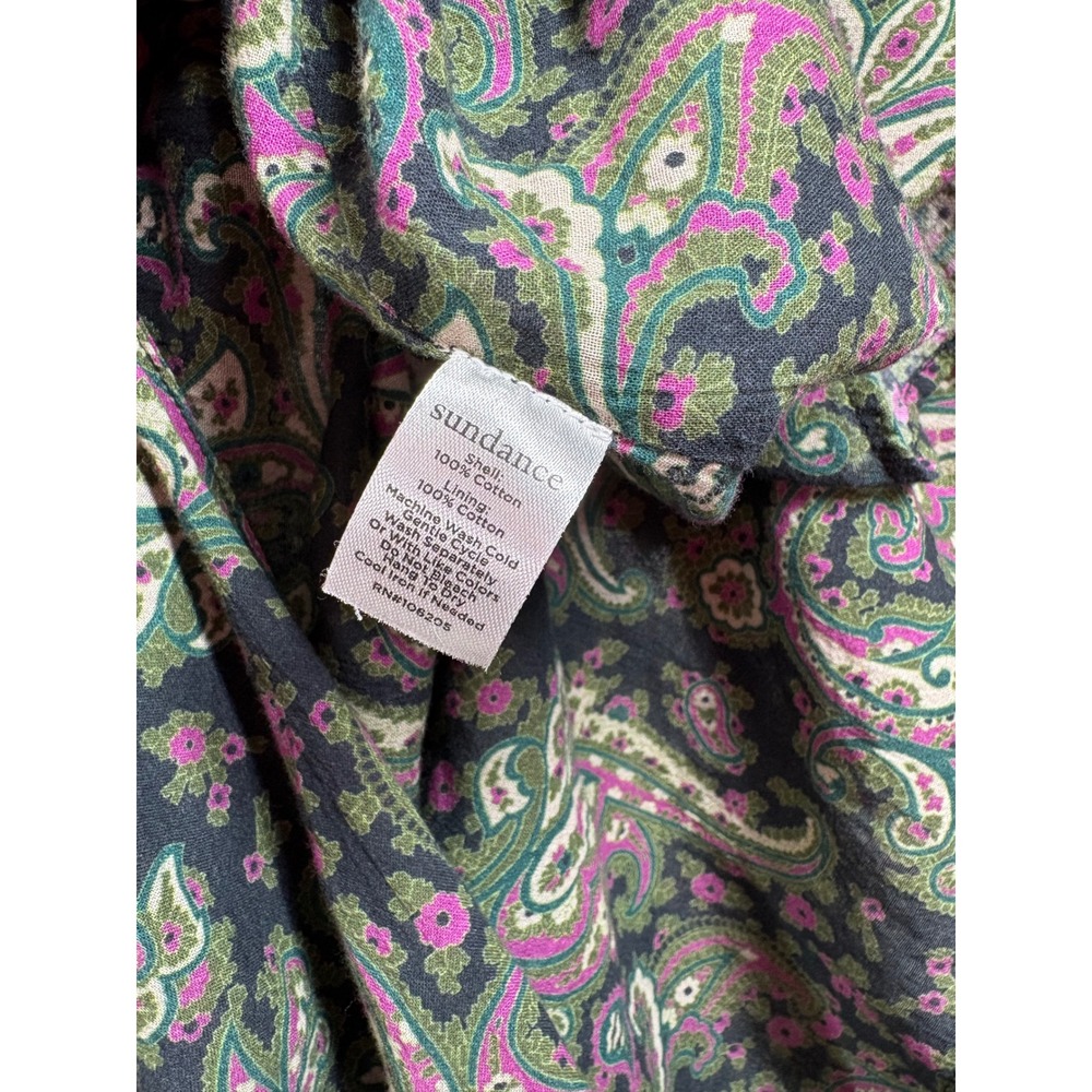 Sundance Womens Small Paisley Ruffle Cotton Midi Skirt Blue Purple Boho Floral - Picture 10 of 10